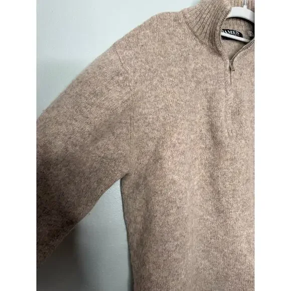 James Peter James clothing shetland wool 1/4‎ beige sweater - Picture 6 of 10